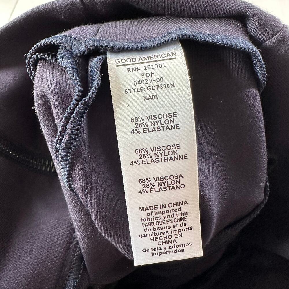 Good American Pants Womens 0 Navy Blue Ponte Knit Boss Stretch High Rise Skinny - Picture 5 of 13